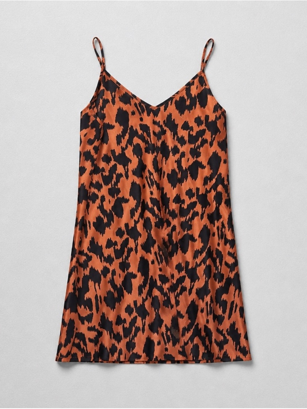 SHEIN Orange and Black Leopard Print Slip Dress